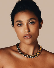 C.1970, Chunky Choker Heart Link Necklace – Bold Vintage Statement Piece