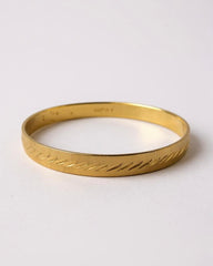 Vintage Monet Gold Tone Textured Bangle Bracelet