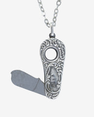 Antique Sterling Silver Repoussé Cigar & Cigarillo Cutter – Pocket Watch Fob Pendant