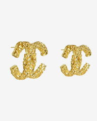 c.1990 Chanel CC Textured Earrings – Iconic Elegance