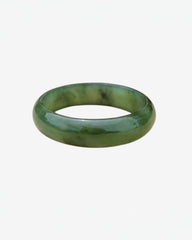 Vintage 5mm Genuine Nephrite Jade Narrow Band Ring – Size 7 US