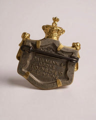 1938 Royal Wedding Pin – King Farouk & Queen Farida of Egypt – Photographic Memento – Historical Royalty Badge