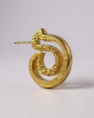 Chic Vintage French High-End Gold Plated Swirl Studs