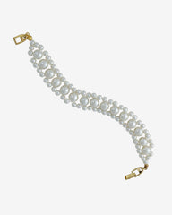 c.1960, NAPIER White Faux Pearl Bracelet – Timeless Elegance