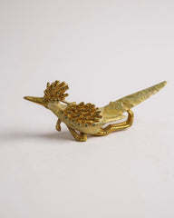 Vintage Signed Boucher Roadrunner Brooch – Gold-Tone Textured Bird Pin