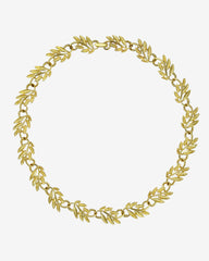 c.1980, Napier Laurel Leaf Necklace – Iconic Gold-Tone Statement.