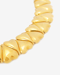 C.1970, Chunky Choker Heart Link Necklace – Bold Vintage Statement Piece