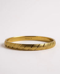 Vintage Monet Gold Tone Textured Bangle Bracelet