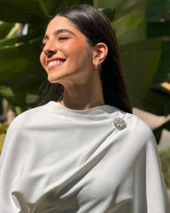 Elegant 1950s Mid-Century Faux Pearl & Rhinestone Gold-Tone Brooch - Vintage Estate Jewelry