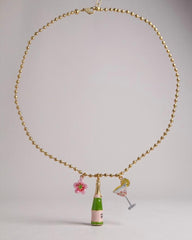 Betsey Johnson Champagne Toast Charm Necklace