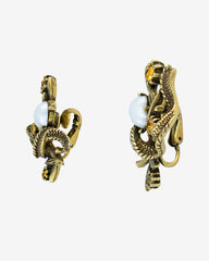 RARE 1950s JEWELCRAFT by Coro Vintage Earrings| Faux Baroque Pearls & Rhinestones | Signed Statement Piece