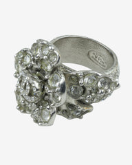 c.2000, Chanel Camellia Ring, a dazzling creation adorned with crystal diamanté, embodying the house’s timeless sophistication