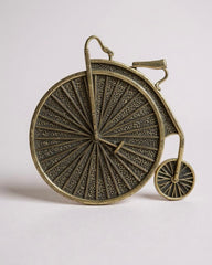 Vintage 1970s/1980s High-Wheel Bicycle Brooch – Antiqued Bronze-Tone Pin