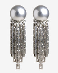 c.1970, Monet Damita Collection Silver Tone Tassel Clip-On Earrings