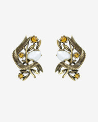 RARE 1950s JEWELCRAFT by Coro Vintage Earrings| Faux Baroque Pearls & Rhinestones | Signed Statement Piece