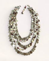 AUTHENTIC VINTAGE JAPAN SIGNED NATURAL DISC-SHELL MULTI-STRAND COUTURE