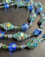 Midnight Siren's Cascade- Vintage Luminous Choker Bead