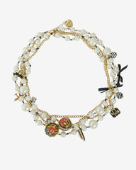 Betsey Johnson Parisian Charm Pearl Long-Layer Necklace