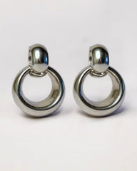 “Modern Muse” Silver-Tone Drop Stud Earrings