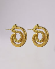 Chic Vintage French High-End Gold Plated Swirl Studs