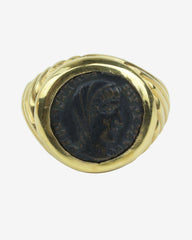 1920S ANTIQUE MONETE ROMAN IMPERIAL COIN 18K BOLD RING