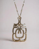 Sophisticated Vintage Avon Silver Toned Articulated Geometric Pendant Necklace