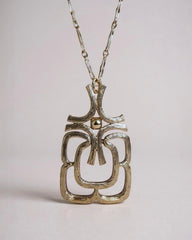 Sophisticated Vintage Avon Silver Toned Articulated Geometric Pendant Necklace