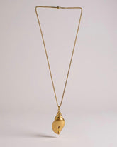 c.1980, Polished Conus Pendant Long Necklace