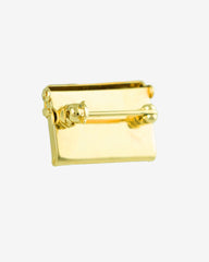 Chic Secret— Vintage Gold Plated Rhinestone Clutch Brooch – Opens for Tiny Treasures