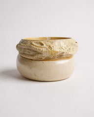 Antique Hand-Carved Natural Ivory Bangle Bracelet – Crocodile Motif