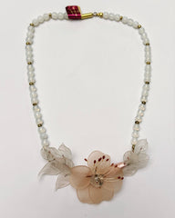 Vintage Italian Murano Glass Flower Necklace – Handmade Beaded Statement Piece