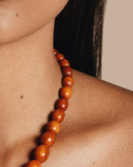 Antique Baltic Amber Beaded Necklace – Natural Egg Yolk Butterscotch Hues