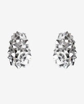 c.1980, Chunky Irregular Hoop Rhodium-Plated Clip-On Earrings