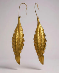 C.1970, Enchanting Leaf Drop Earrings