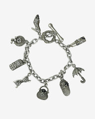 Vintage Charm Bracelet – Hat, Lipstick, Purse, Umbrella & Sunglasses