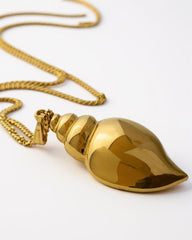 c.1980, Polished Conus Pendant Long Necklace