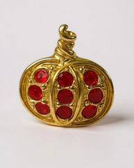 Vintage Avon Pumpkin Earrings – Red Rhinestones