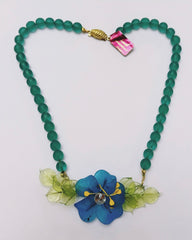Vintage Italian Murano Glass Flower Necklace – Handmade Beaded Statement Piece