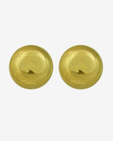 Vintage Bold Golden Round Stud Earrings – Gold Plated