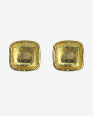 c.2000, CHANEL Square Coco Mark Stud Earrings – Iconic Elegance
