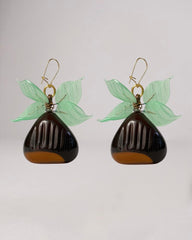 From the Heart of Venice— Artisan Murano Glass Acorn Dangling Earrings