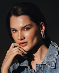 Rhodium-Plated clip on Earrings with Swarovski Crystals