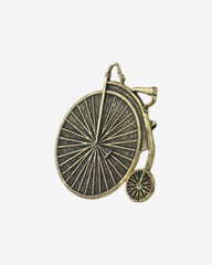 Vintage 1970s/1980s High-Wheel Bicycle Brooch – Antiqued Bronze-Tone Pin