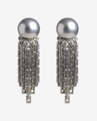 c.1970, Monet Damita Collection Silver Tone Tassel Clip-On Earrings