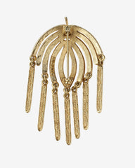 c.1970, Sarah Coventry Willow Dangle Brooch – Gold-Plated Textured Motion Pin, Unisex