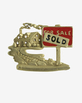c.1980, AJC Vintage Realtor Pin Brooch - Red Enamel "Sold" Sign, Signed AJMC Unisex
