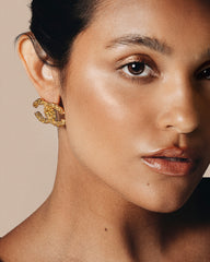 c.1990 Chanel CC Textured Earrings – Iconic Elegance