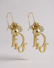 C.1990, Authentic Dior Vintage Power Drops – Gold Logo with Attitude