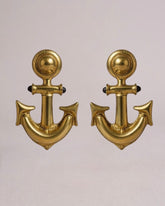 Distinguished Vintage Made in England Nautical Anchor Gold Toned Clip-On Earrings
