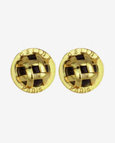 c.1990, CELINE Basket Logo Stud Earrings – 80s-90s Dallas Collection Style